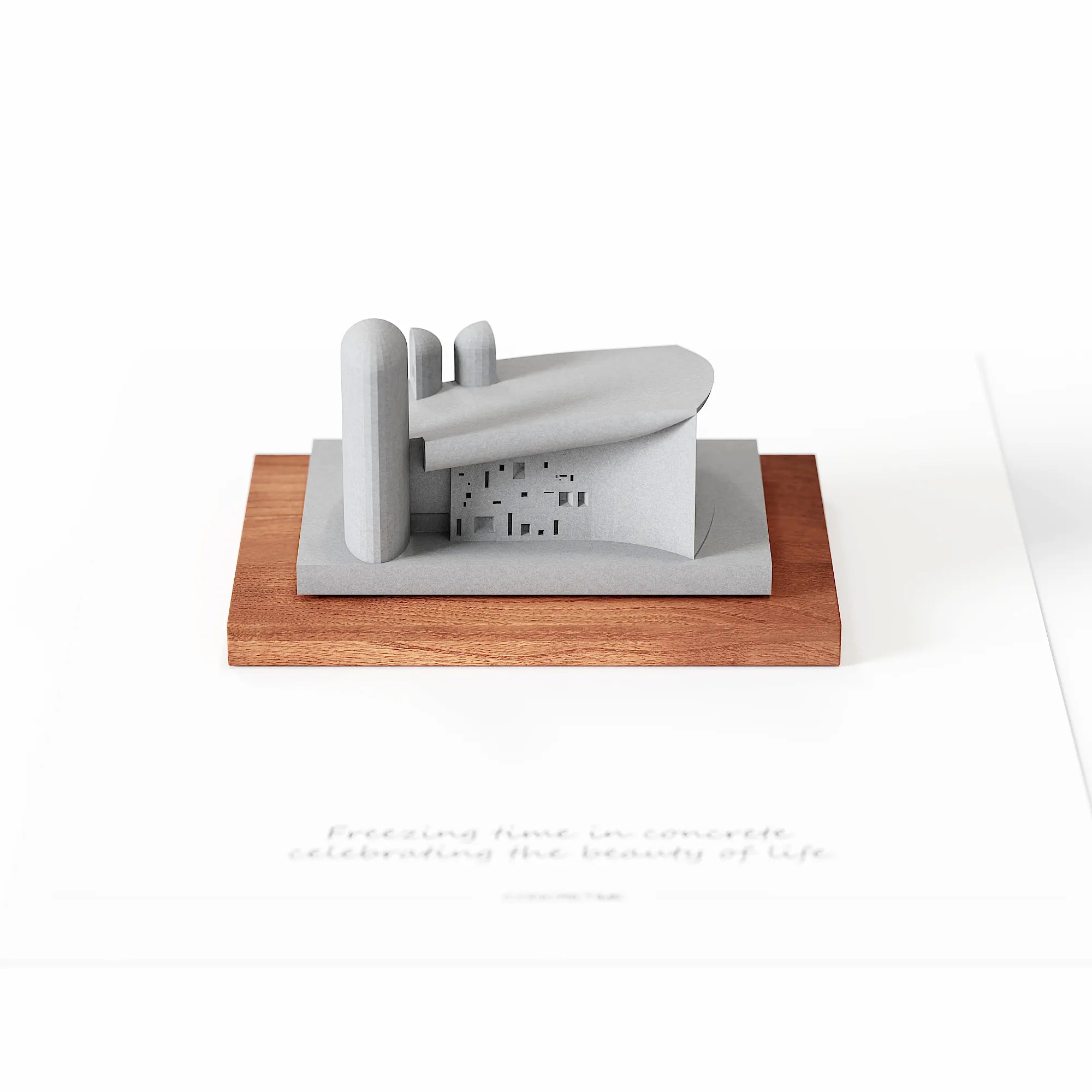 Ronchamp Chapel Concrete Model, Le Corbusier Replica, Brutalist Decor