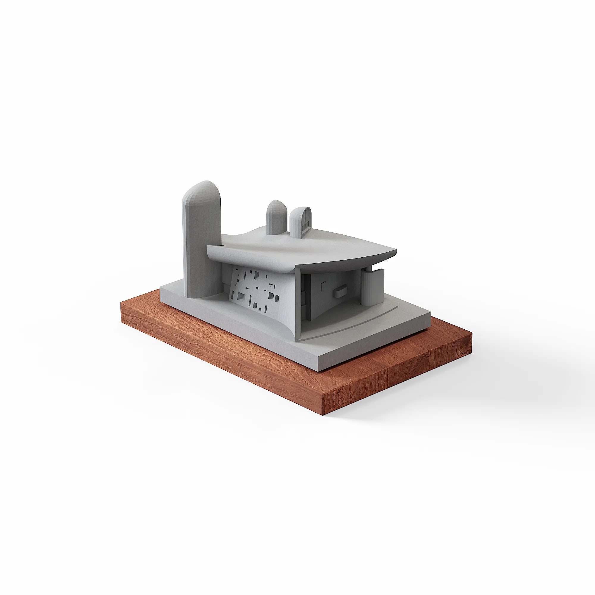 Ronchamp Chapel Concrete Model, Le Corbusier Replica, Brutalist Decor