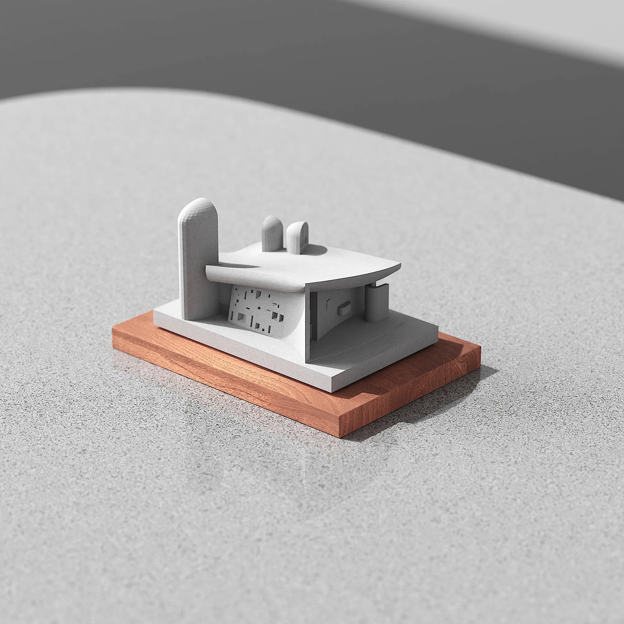 Ronchamp Chapel Concrete Model, Le Corbusier Replica, Brutalist Decor