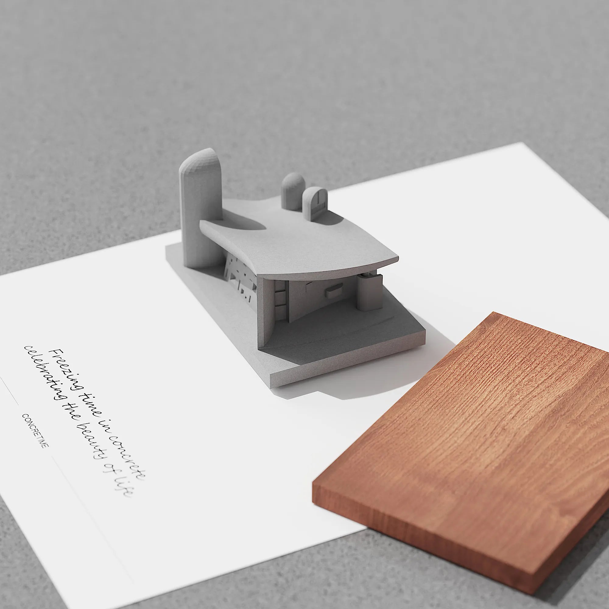 Ronchamp Chapel - custom engraved concrete miniature gift