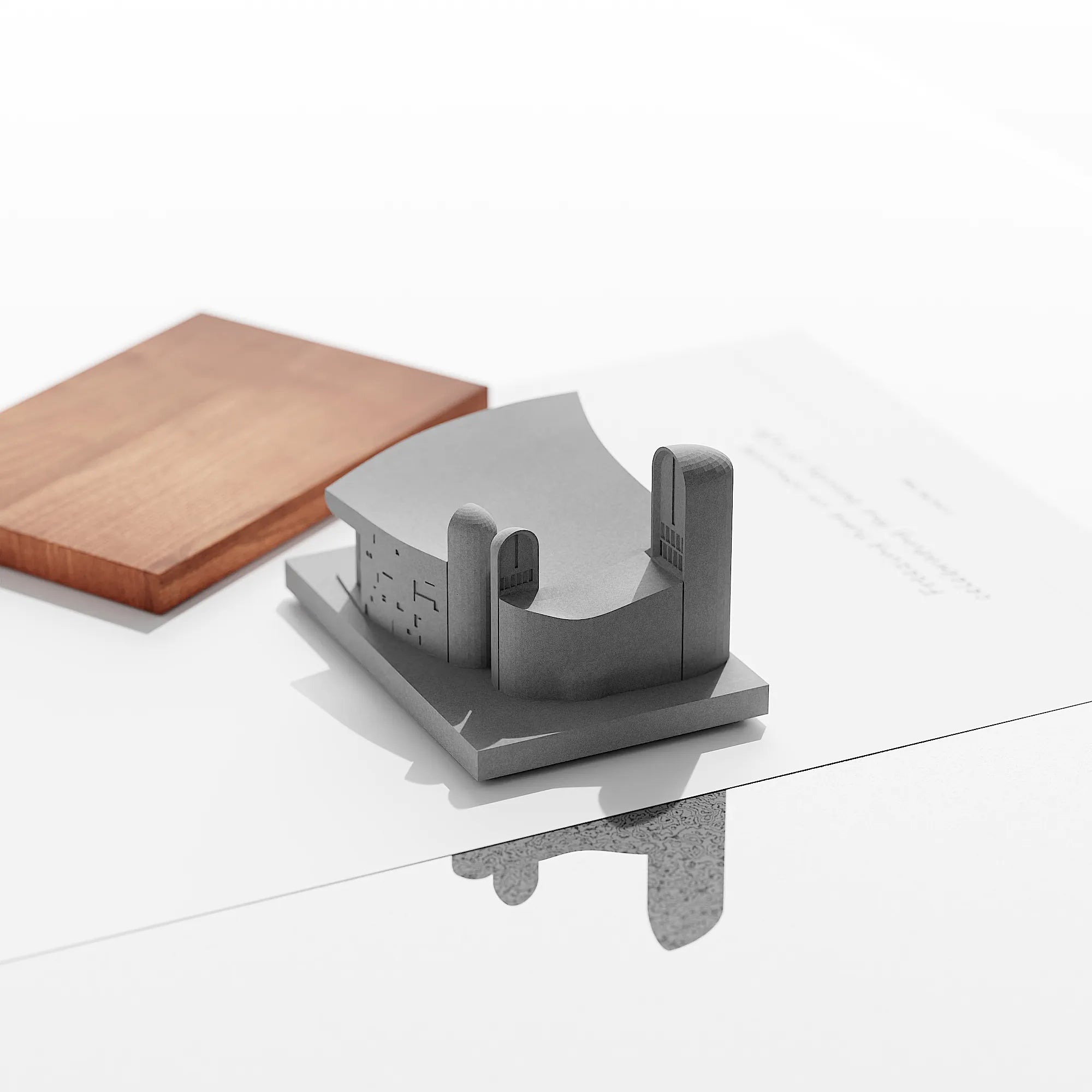 Ronchamp Chapel - handcrafted concrete replica, back view