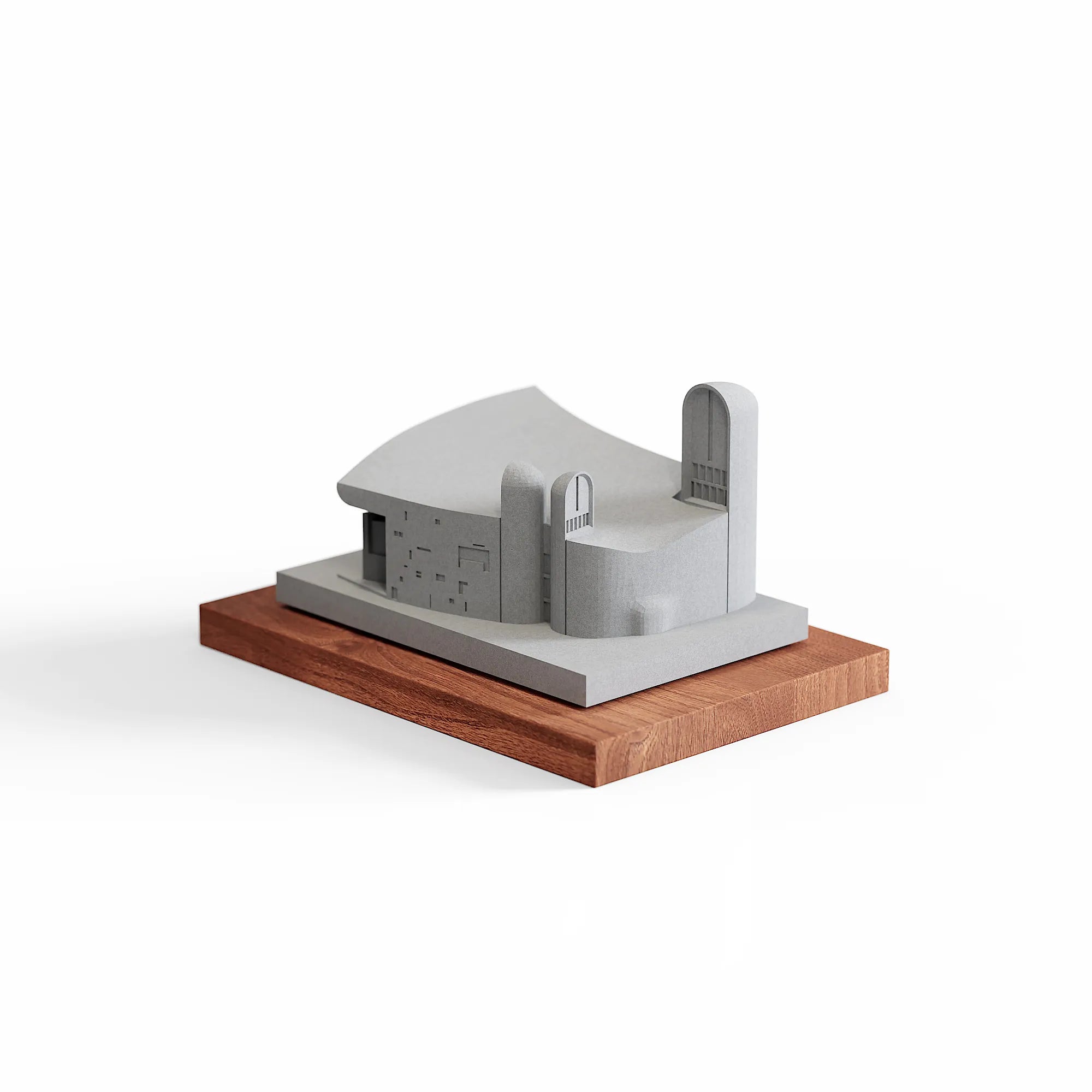 Ronchamp Chapel - concrete desk decor, natural lighting