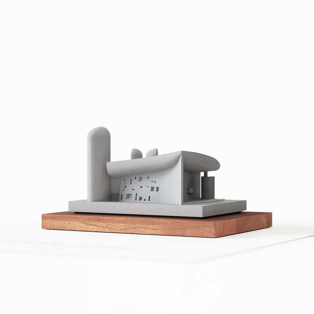 Ronchamp Chapel - architectural model concrete, shadow detail