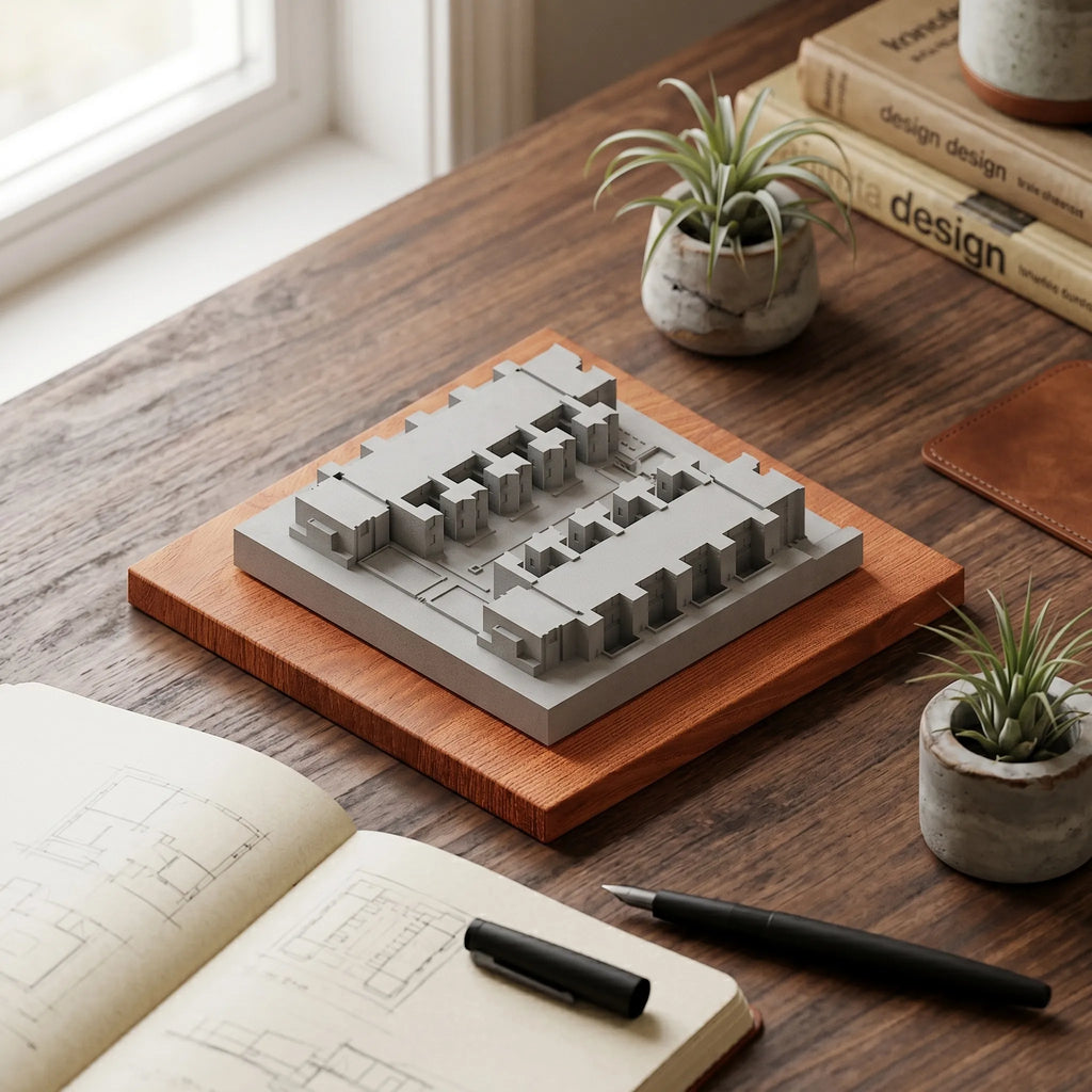 Salk Institute – concrete architectural model, hero shot