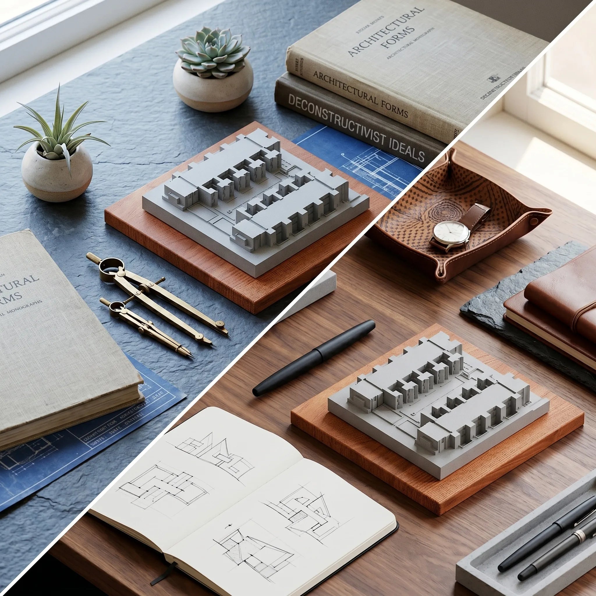 Salk Institute – architectural miniature, close-up texture detail