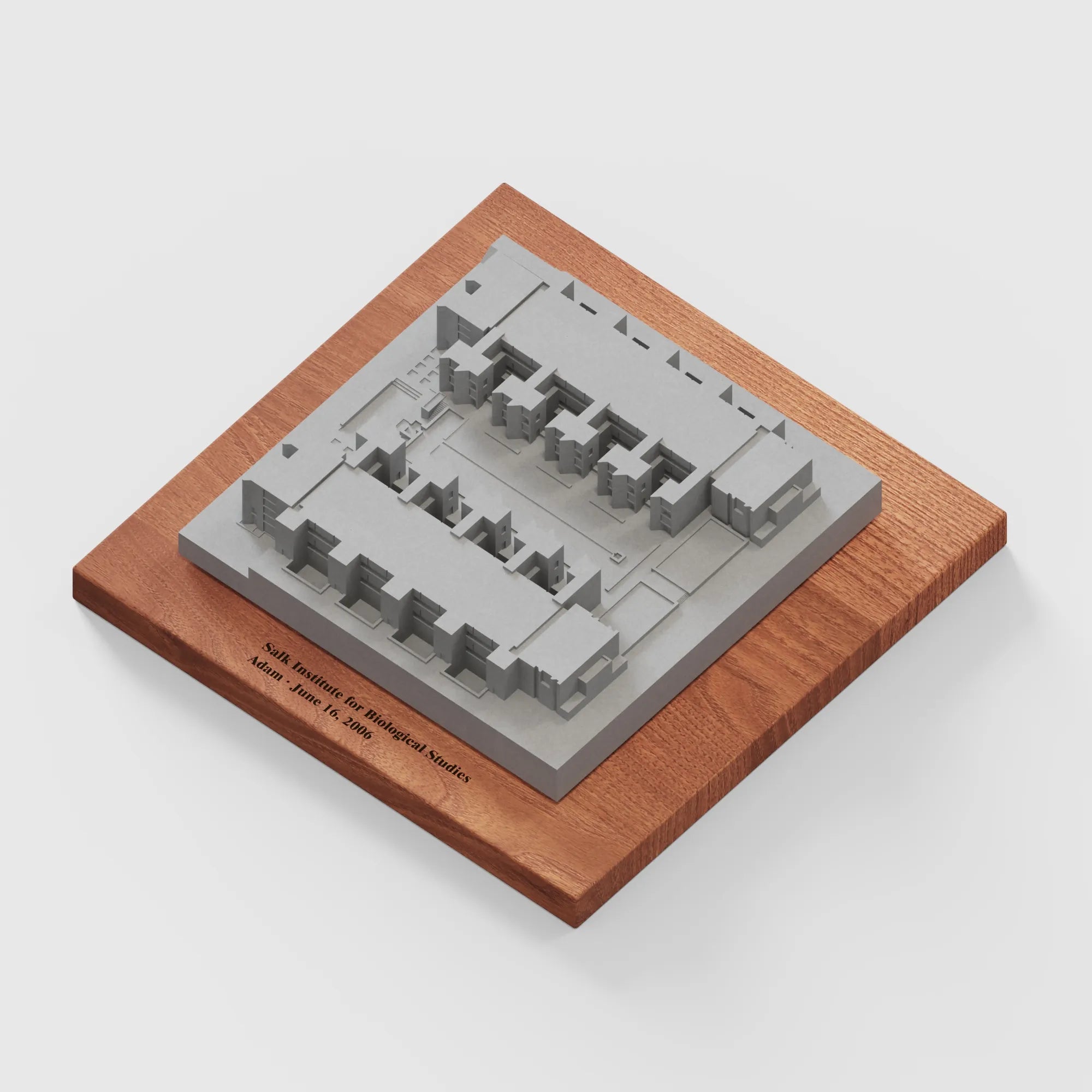 Salk Institute – custom engraved concrete miniature gift