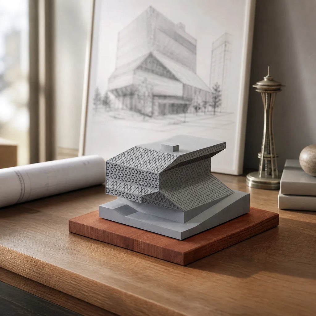 Seattle Central Library – concrete architectural model, hero shot