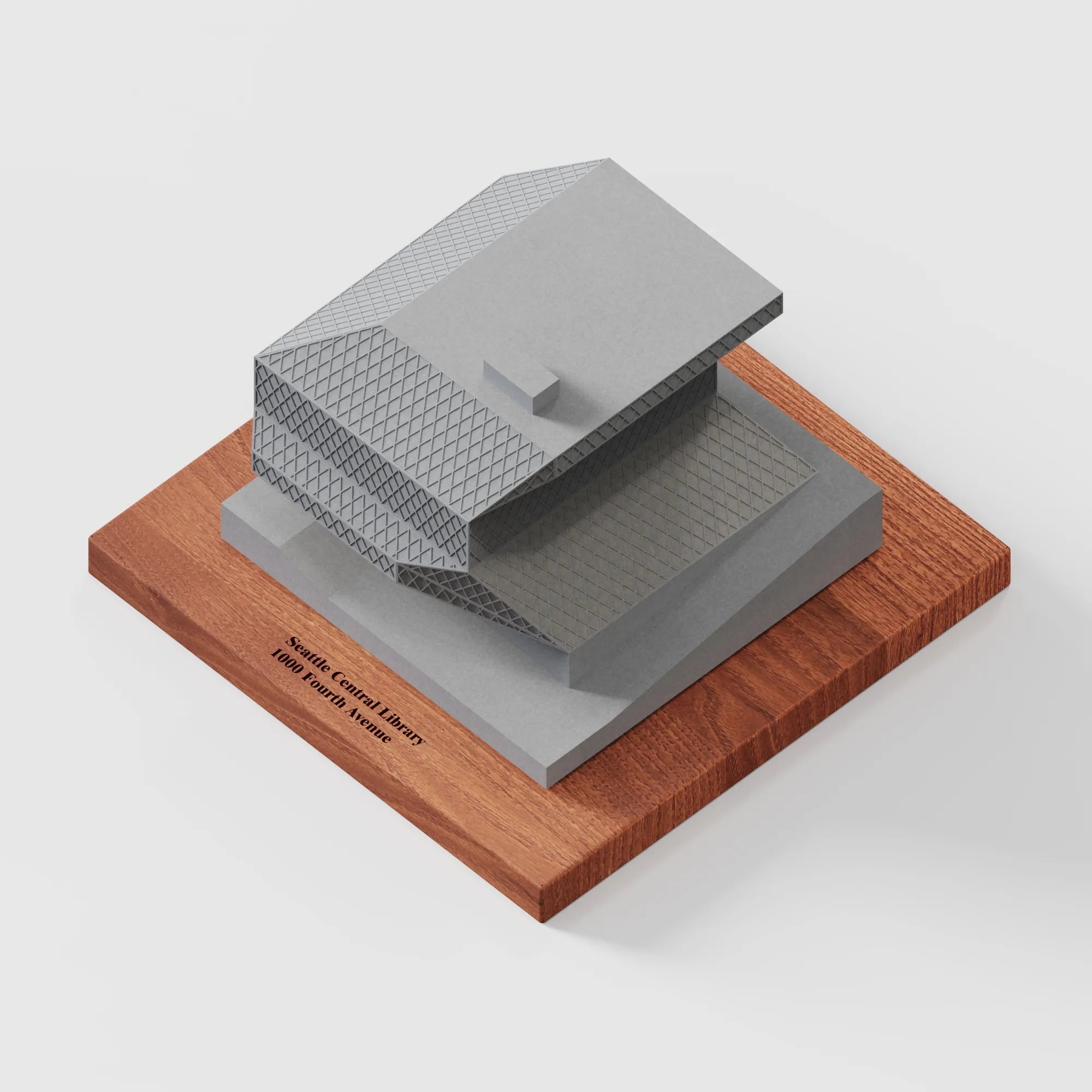 Seattle Central Library – custom engraved concrete miniature gift