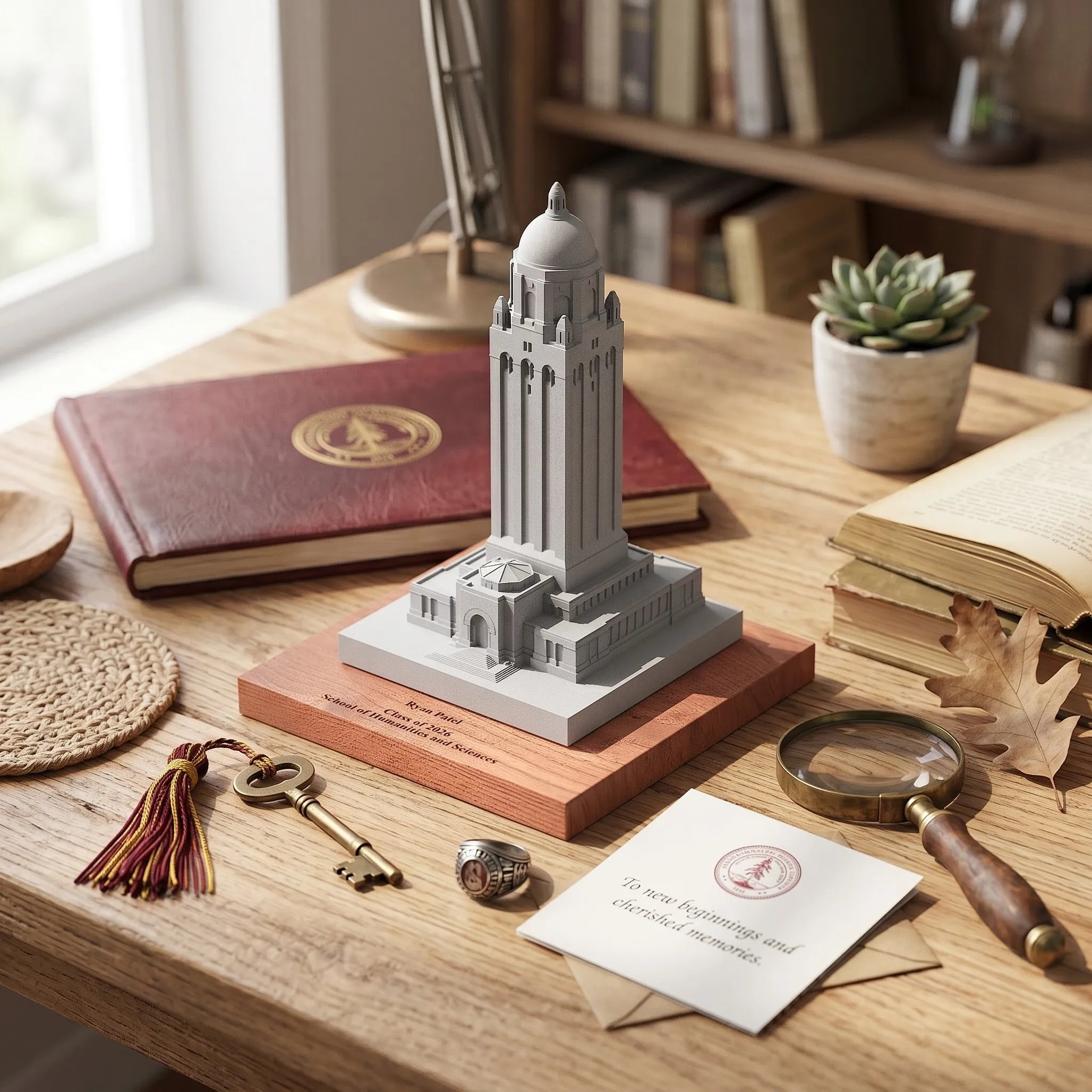 Stanford Hoover Tower – concrete architectural model, hero shot
