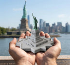 Statue of Liberty – handcrafted concrete sculpture with wood base