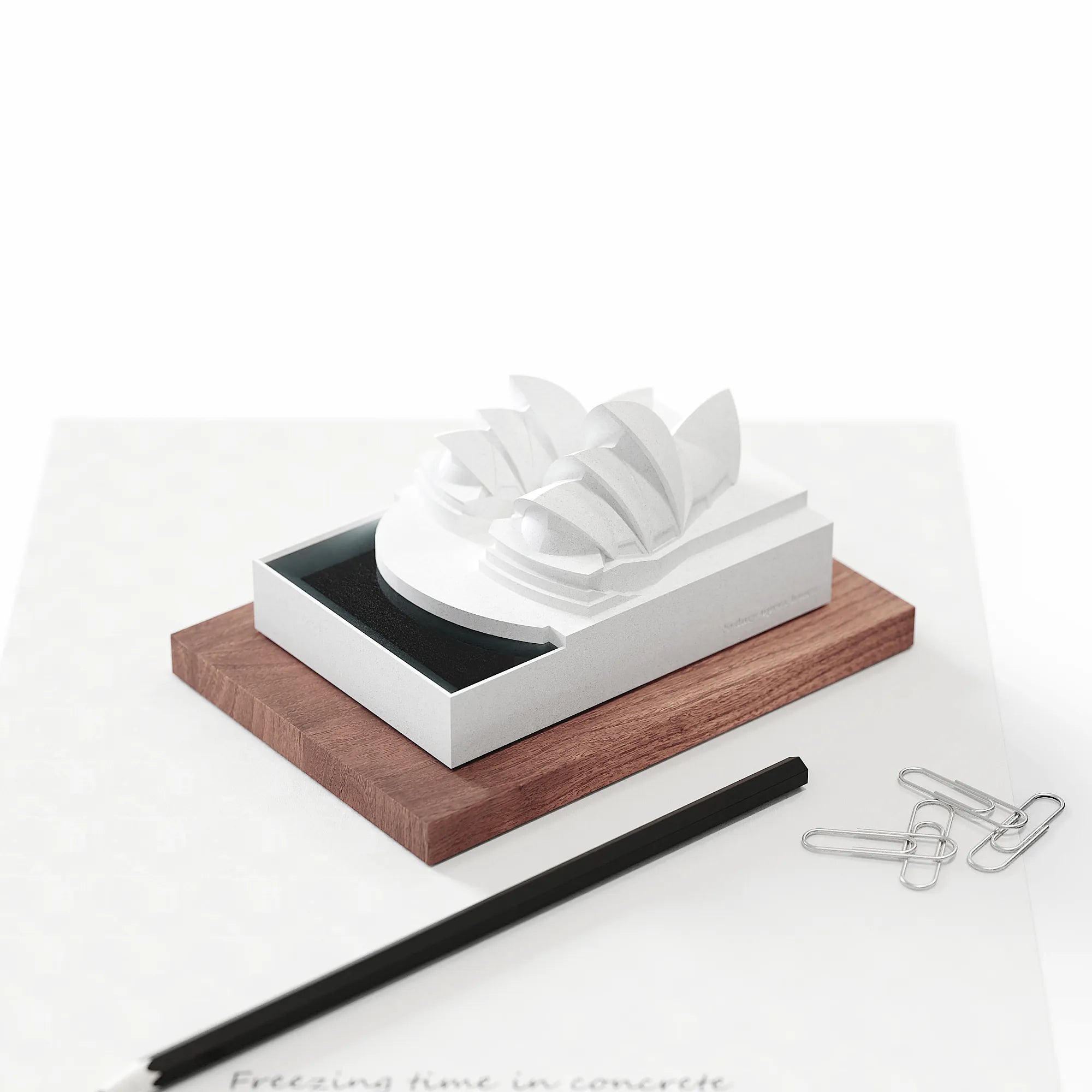 Sydney Opera House Concrete Sculpture, Minimalist Architecture Model