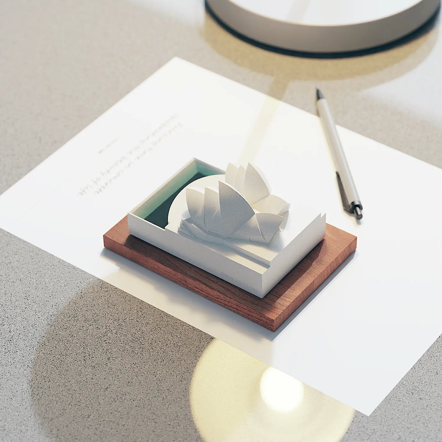 Sydney Opera House Concrete Sculpture, Minimalist Architecture Model