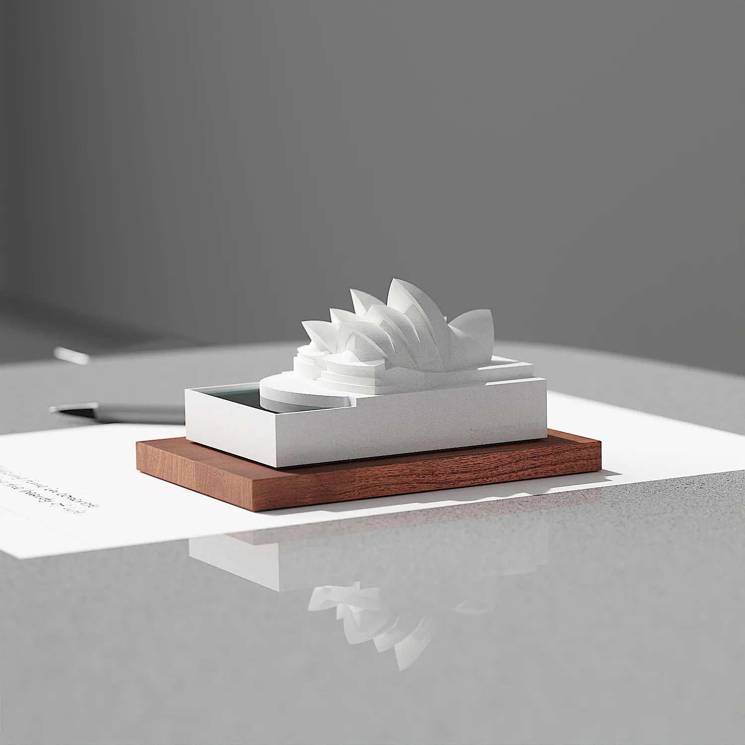 Sydney Opera House Concrete Sculpture, Minimalist Architecture Model