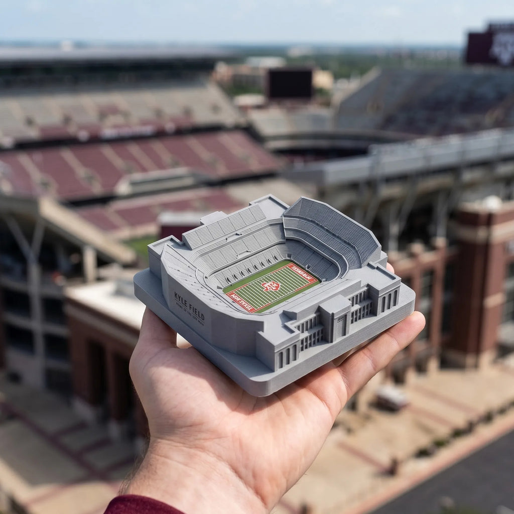 Texas A&M Kyle Field – handcrafted concrete sculpture with wood base