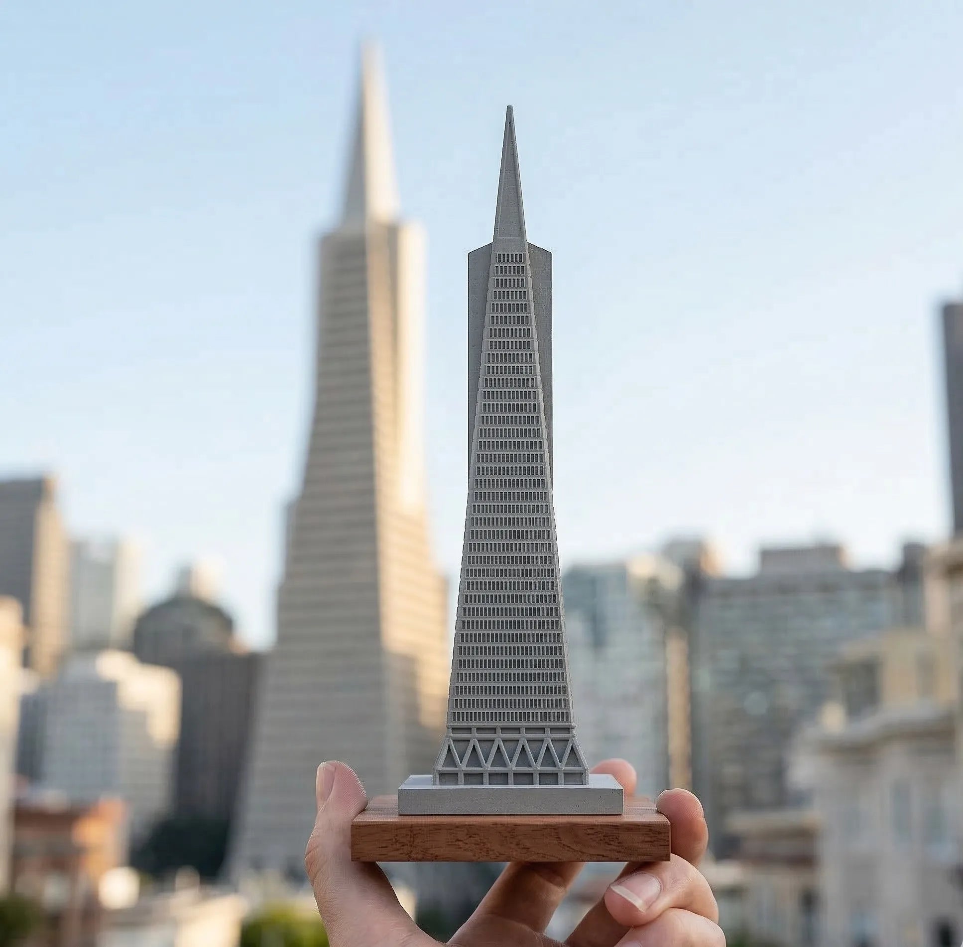Transamerica Pyramid Concrete Model – San Francisco Landmark Miniature Architecture Sculpture