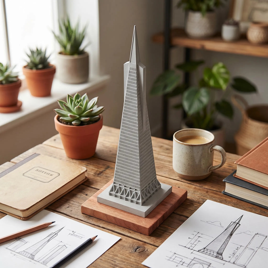 Transamerica Pyramid – concrete replica, detailed side view