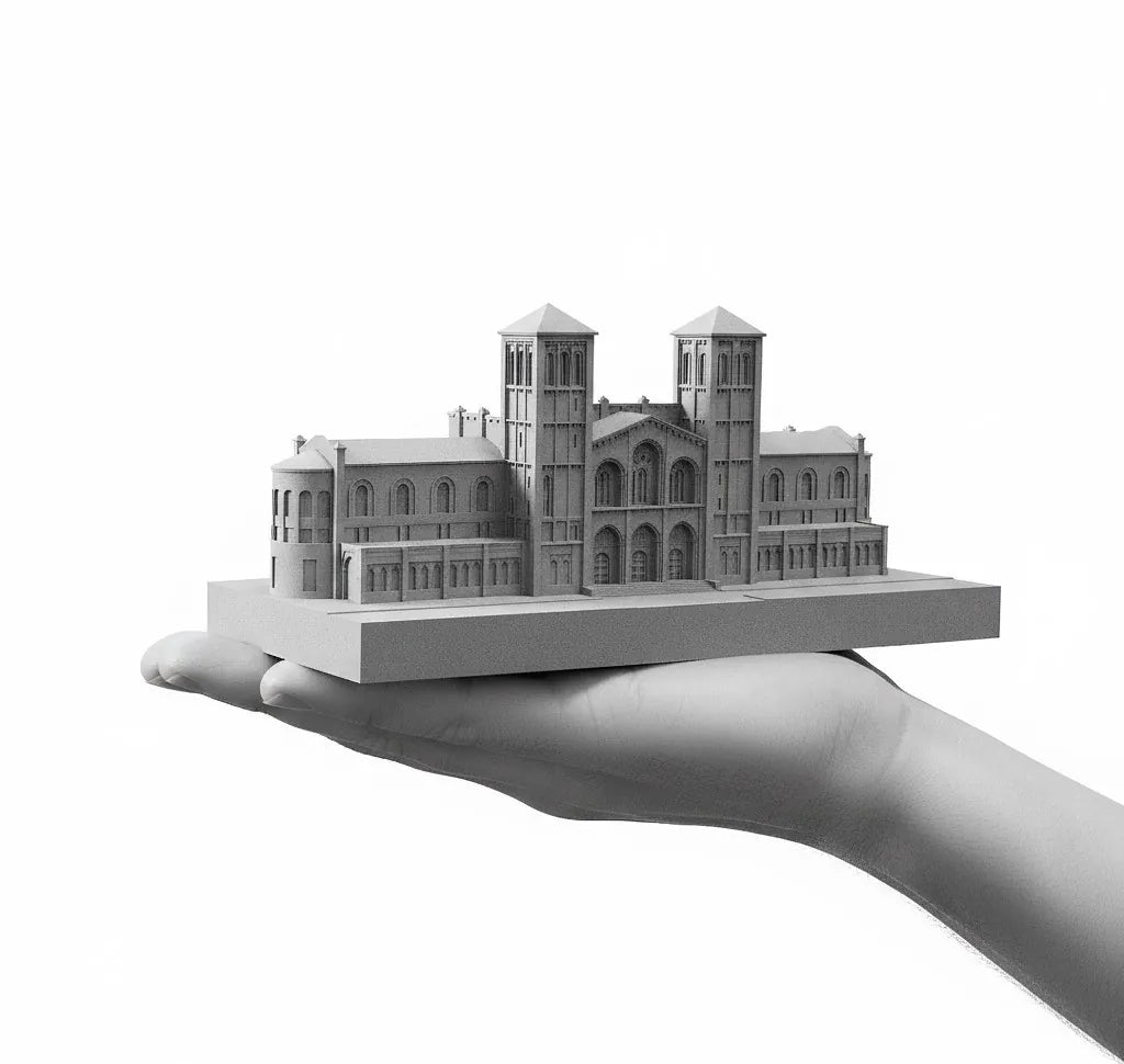 UCLA Royce Hall – architectural model concrete, shadow detail