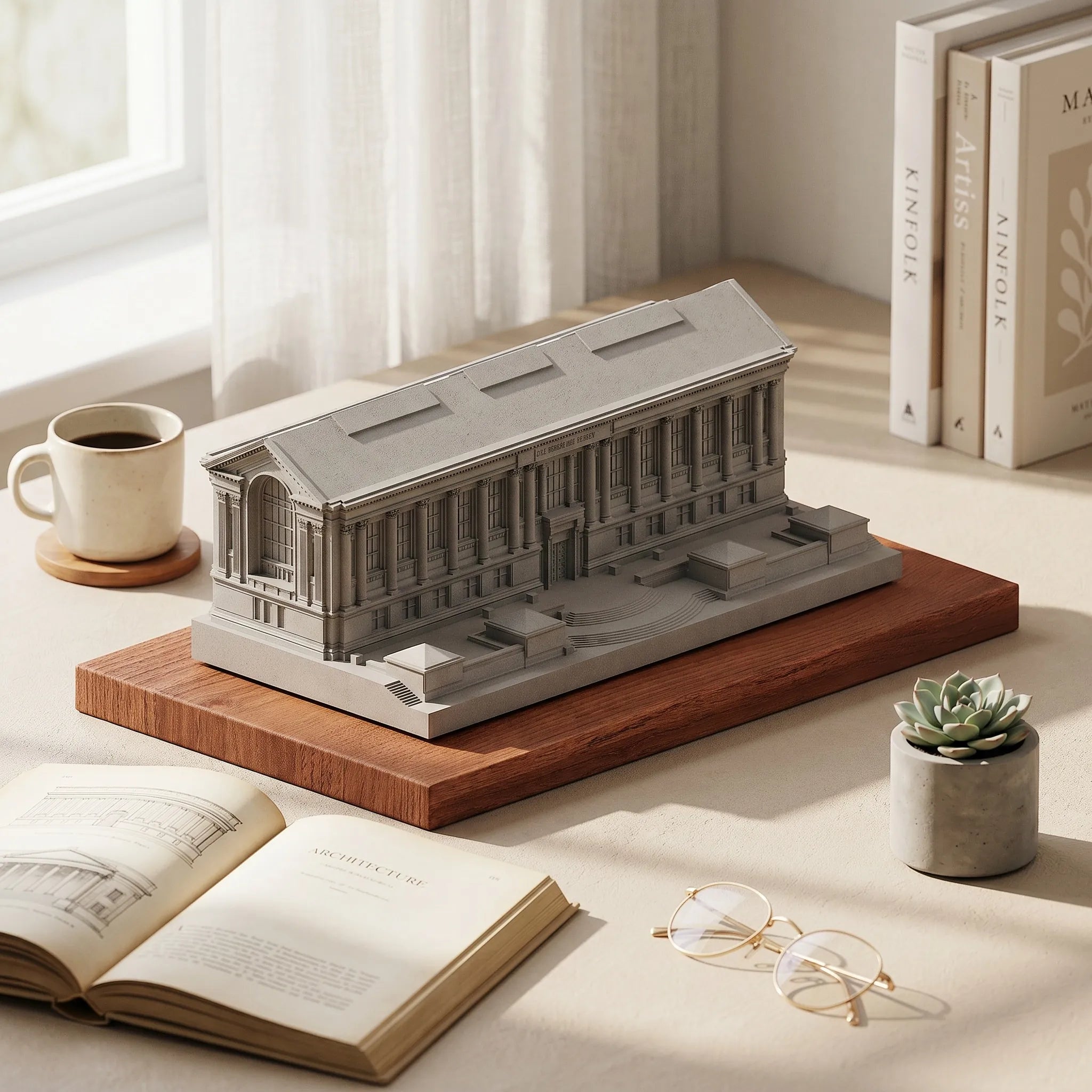 UC Berkeley Campanile – handcrafted concrete sculpture with wood base