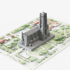 UChicago Rockefeller Chapel - concrete model, top-down view