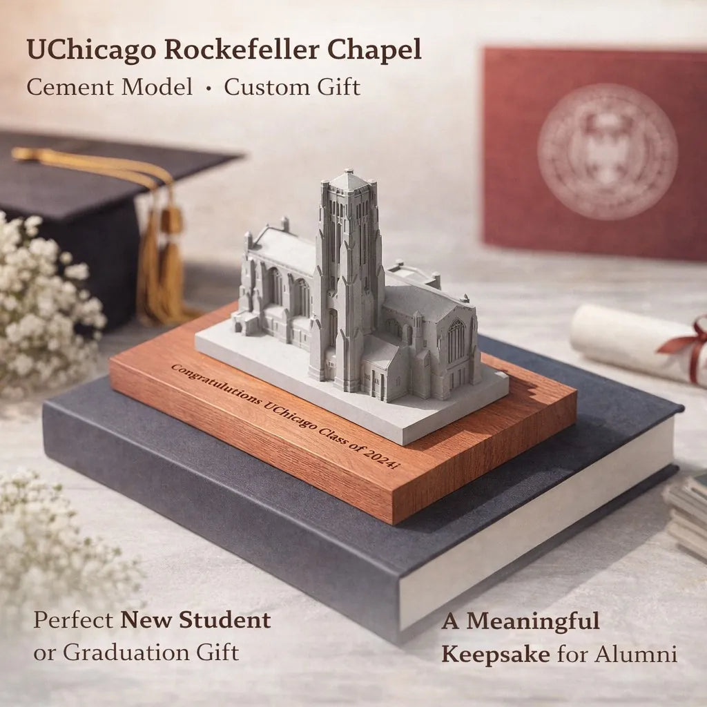 UChicago Rockefeller Chapel - concrete architectural model, hero shot