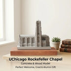 UChicago Rockefeller Chapel - handcrafted concrete miniature, front view