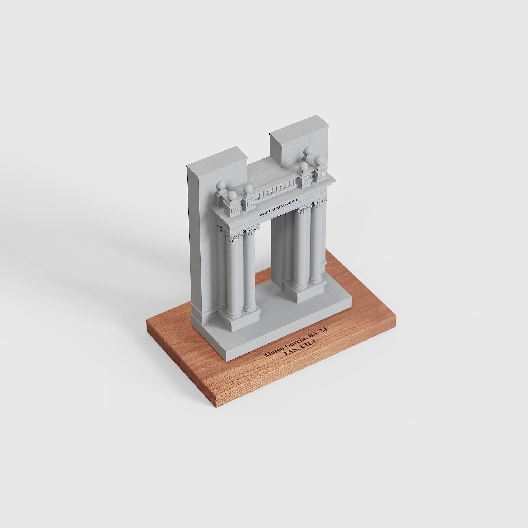 University of Illinois Hallene Gateway Model, UIUC Graduation Gift, Concrete Desktop Decor, UIUC Alumni Gift, Personalized UIUC Architecture