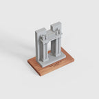 UIUC Hallene Gateway – architectural concrete sculpture, 45° view