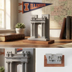 UIUC Hallene Gateway – concrete replica, detailed side view