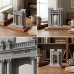 UIUC Hallene Gateway – handcrafted concrete sculpture with wood base