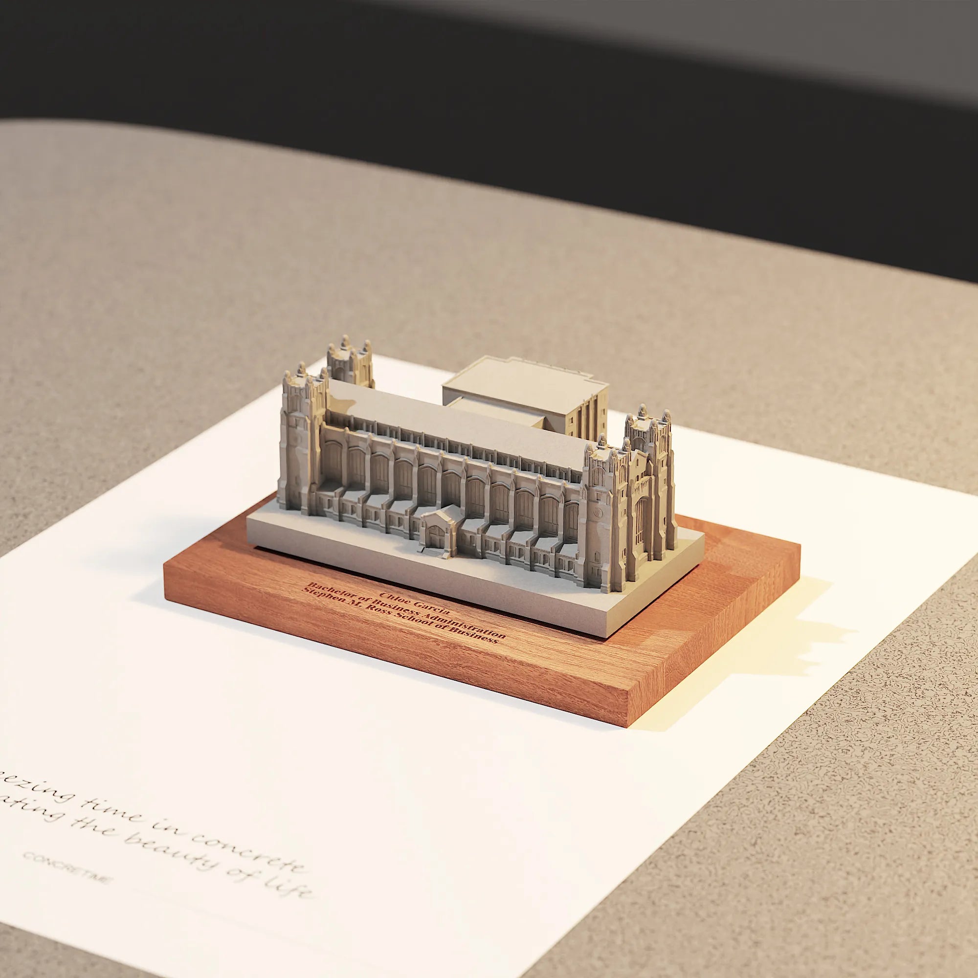 UMich Law Quad Concrete Model – University of Michigan Graduation Gift & Alumni Desk Decor