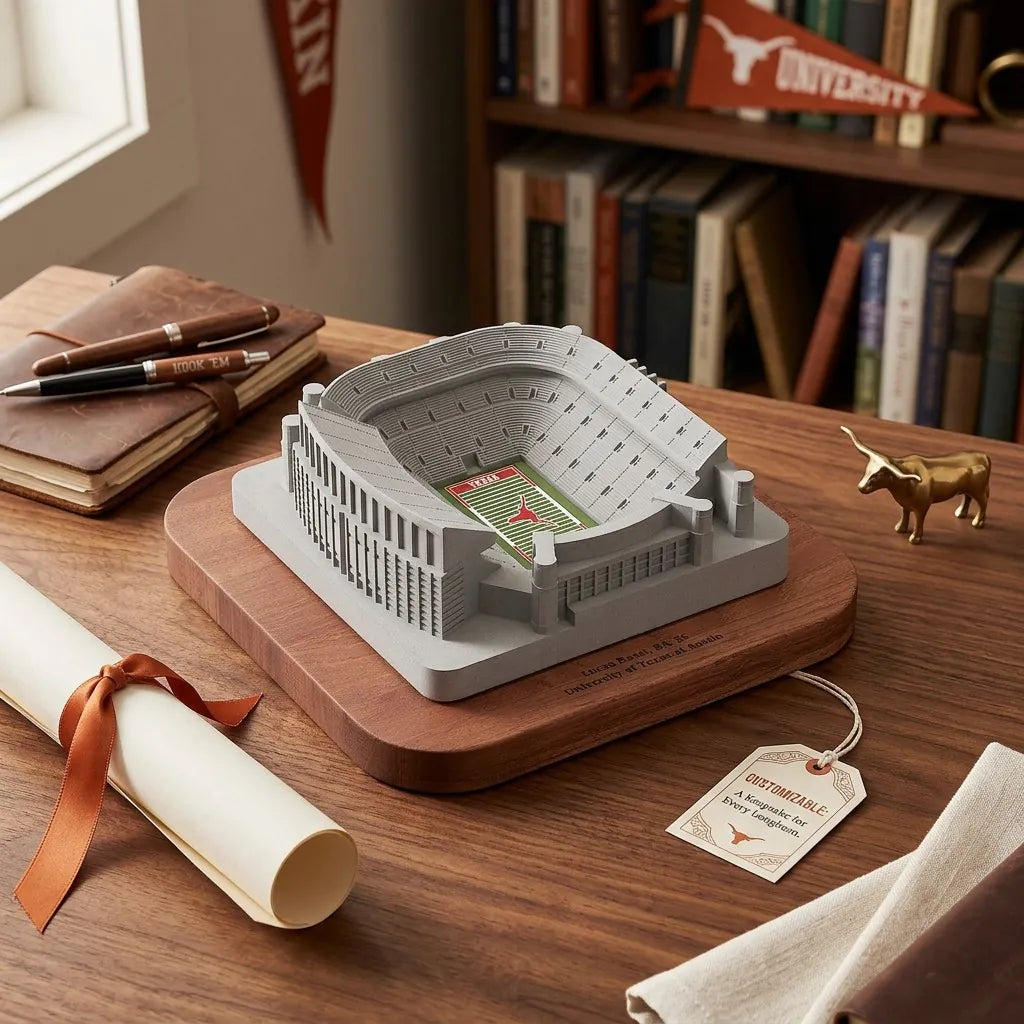 DKR-Texas Memorial Stadium Concrete Model – UT Austin Graduation Gift & Longhorns Keepsake