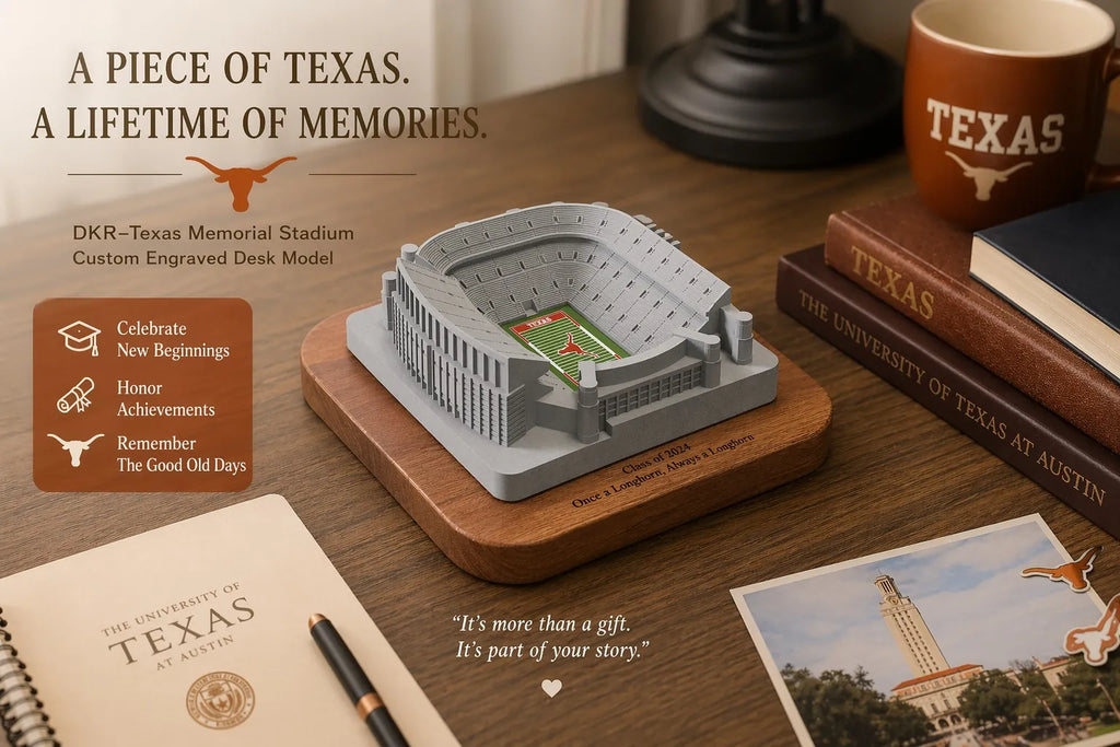 DKR-Texas Memorial Stadium Concrete Model – UT Austin Graduation Gift & Longhorns Keepsake