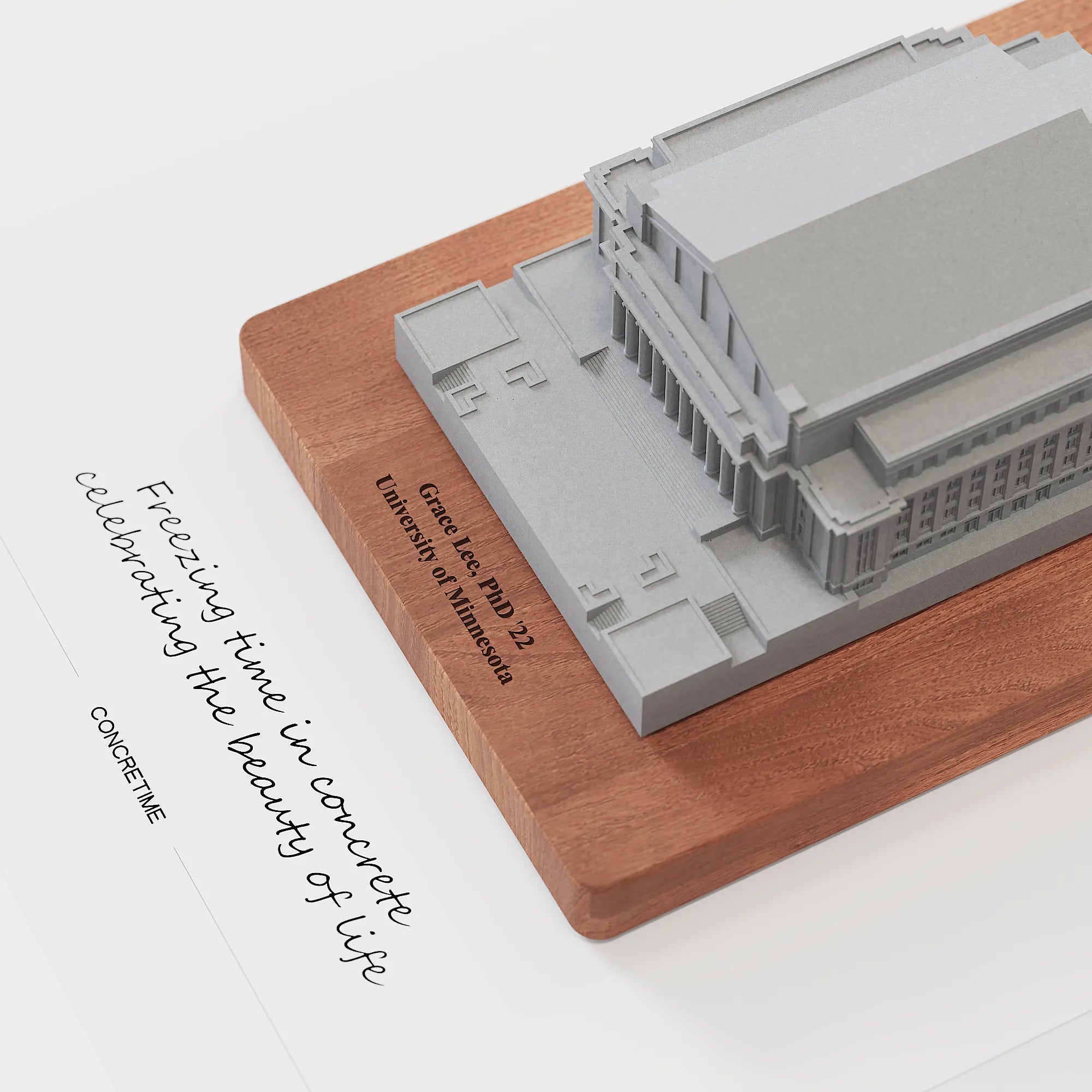 UMN Northrop Auditorium – handcrafted concrete replica, back view