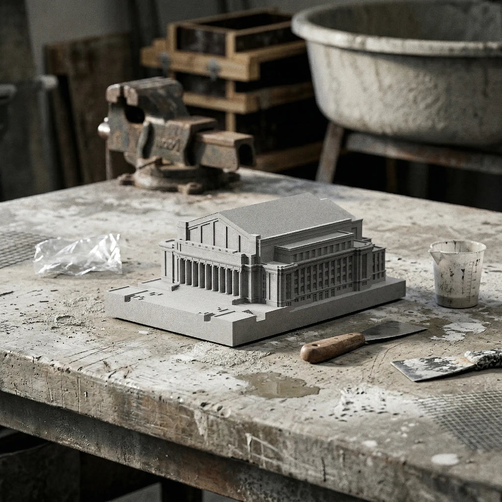 UMN Northrop Auditorium – architectural miniature, close-up texture detail