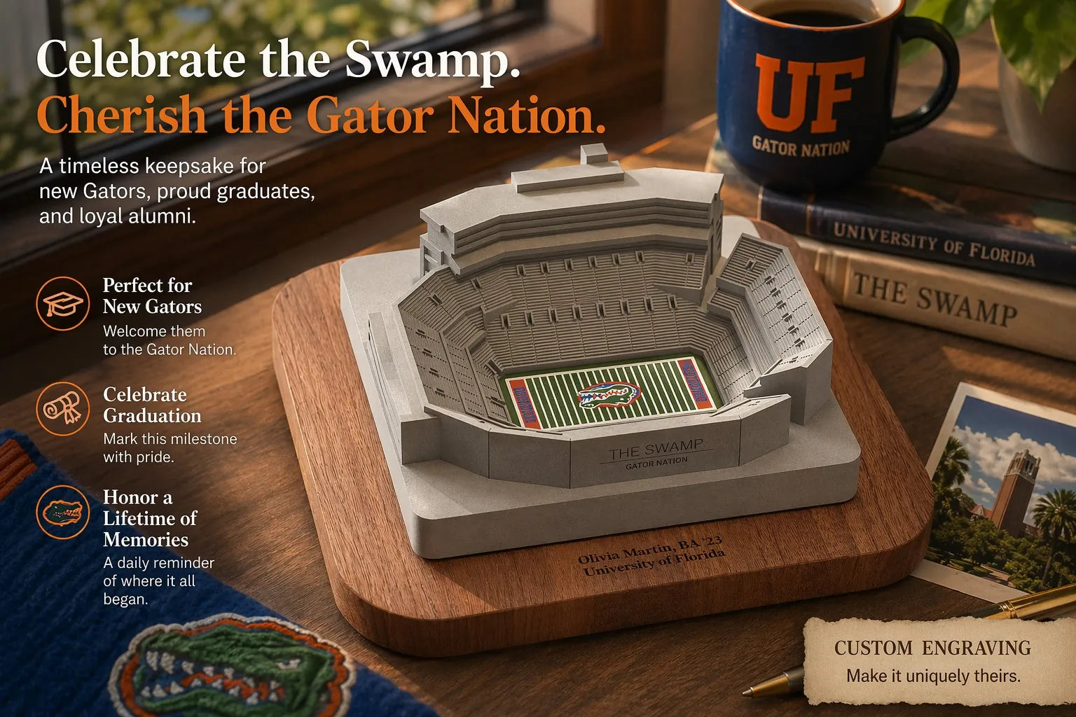 Ben Hill Griffin Stadium Concrete Model – UF Gators Graduation Gift & Alumni Keepsake