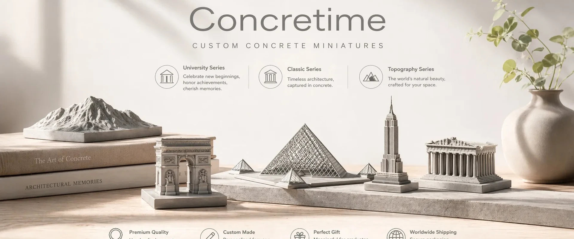 Concretime custom concrete miniatures – handcrafted architectural models of universities, landmarks and stadiums